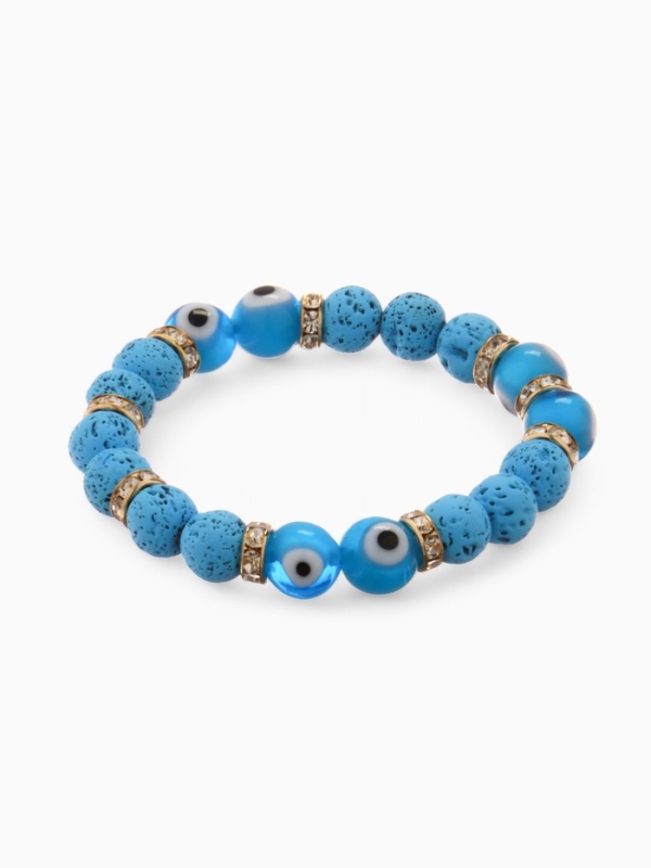 Браслет-оберег «Лава» глазик, голубой в золоте Браслет-оберег «Лава» глазик, голубой в золоте