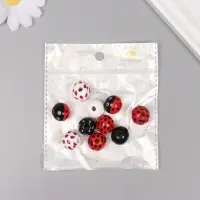 Бусины для творчества дерево "Божья коровка" набор 10 шт 1,6х1,6х1,6 см