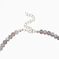 Чокер из бисера &laquo;Хрусталь&raquo; бензиновый в серебре, 37 см + 5 см доп, цепочка