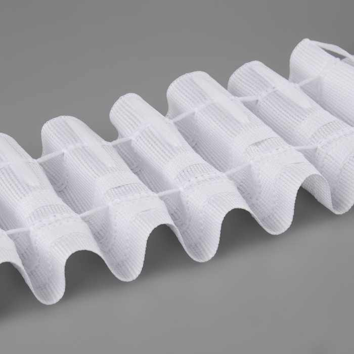 Шторная лента классическая, матовая, 6 см, 50 &plusmn; 1 м, цвет белый