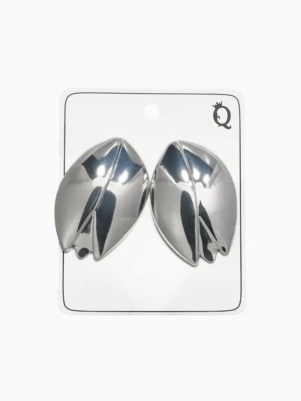 Серьги металл "Тюльпан" цветок, цвет серебро