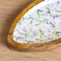 Блюдо в форме рыбки "Оттенки сирень" дерево манго 32х11,5х2 см