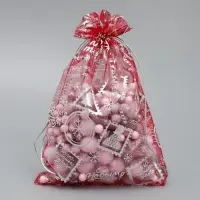 Мешочек подарочный органза &laquo;Новогодняя почта&raquo;, 16 х 24 см +/- 1.5 см