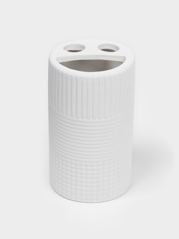 Набор для ванной "Полосы" 4 предмета (дозатор для мыла, 2 стакана,  мыльница)