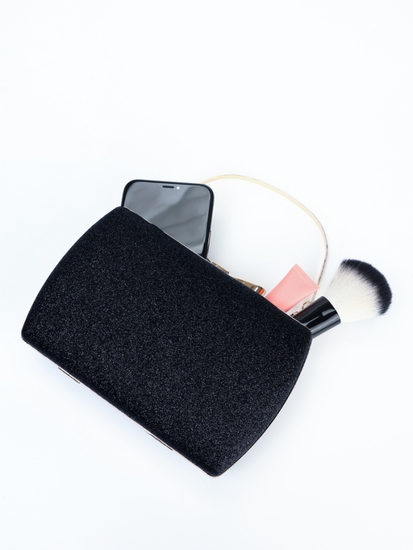 Сумка жен, 18.5*4.5*12 см, отд на фермуаре, цепь, ручка, черный