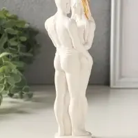 Фигурка гипс &laquo;Парочка&raquo;, 16&times;5 см, белый с позолотой