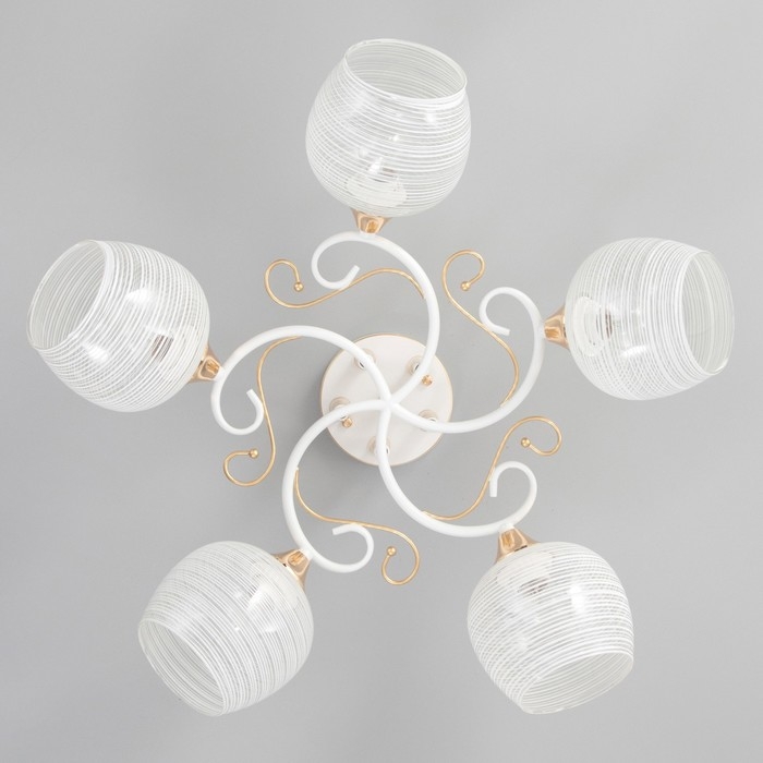 Люстра потолочная Жаклин 5хE27 40Вт Белый, золото Люстра потолочная Жаклин 5хE27 40Вт Белый, золото