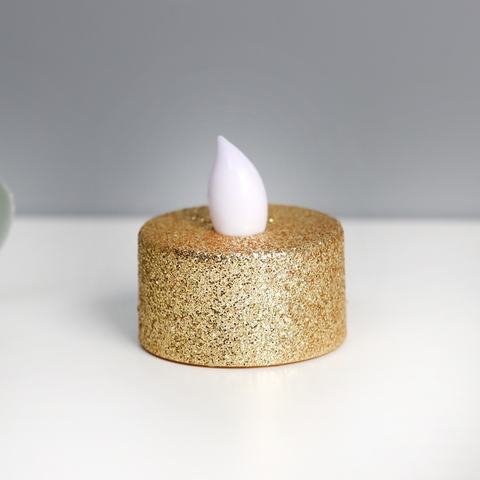 Светодиодные свечи, ночники LED RISALUX &laquo;Для волшебных моментов&raquo; набор 4 шт., золото блёстки, RGB