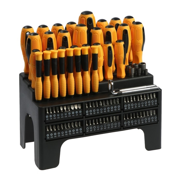 Набор профессиональных отверток и бит DEKO SS100 с удобной подставкой, 100 предметов