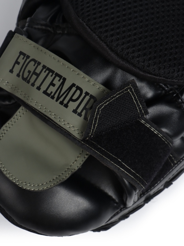Лапы боксёрские изогнутые FIGHT EMPIRE, GEL-TECH, ПУ, чёрно-зелёные, пара