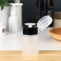 Флакон с помпой, 75 мл, цвет чёрный/прозрачный Флакон с помпой, 75 мл, цвет чёрный/прозрачный