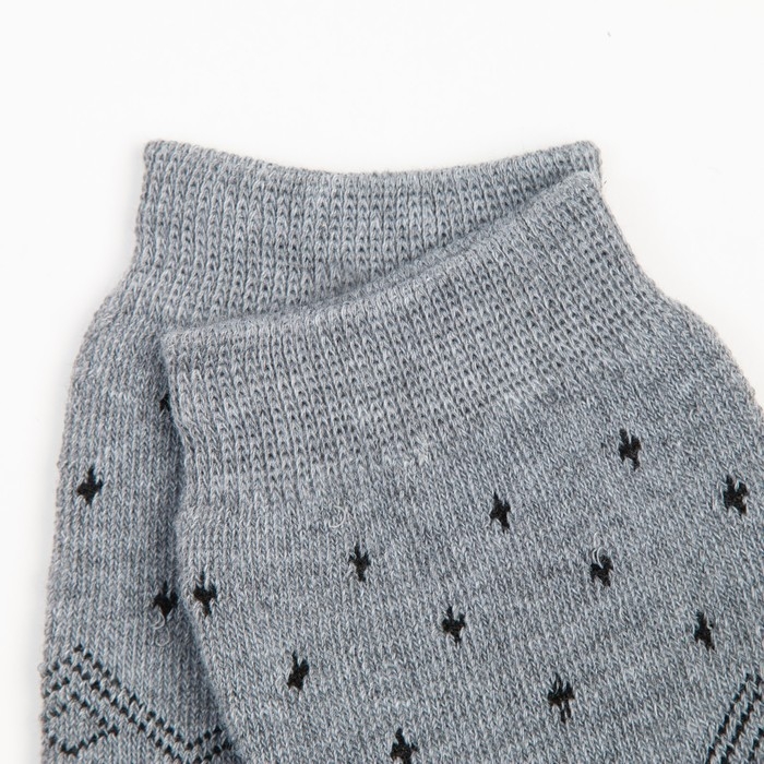 Носки женские махровые, цвет серый/чёрный, размер 23-25