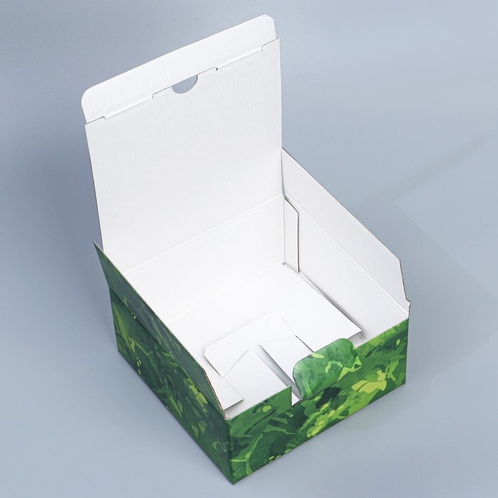 Коробка подарочная сборная, упаковка, &laquo;23 февраля&raquo;, 15 х 15 х 7 см