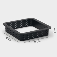 Формы для выпечки перфорированные Доляна &laquo;Квадрат&raquo;, набор 6 шт, пластик, 8&times;2 см, чёрные