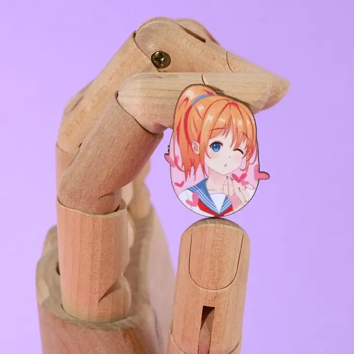 Значок деревянный &laquo;Школьницы&raquo;, аниме, 2,6 х 3,3 см