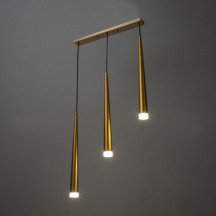 Светильник BayerLux Подвес BayerLuxной "Титан" 3хLED 9Вт 4000К золото 50х5,3х53-203см