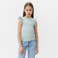 Футболка для девочки MINAKU, цвет голубой, рост 110 см Футболка для девочки MINAKU, цвет голубой, рост 110 см