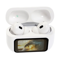 Наушники беспроводные TWS, дисплей, BT5.4, 30/500 мАч, с шумоподавлением, сенсор, белые