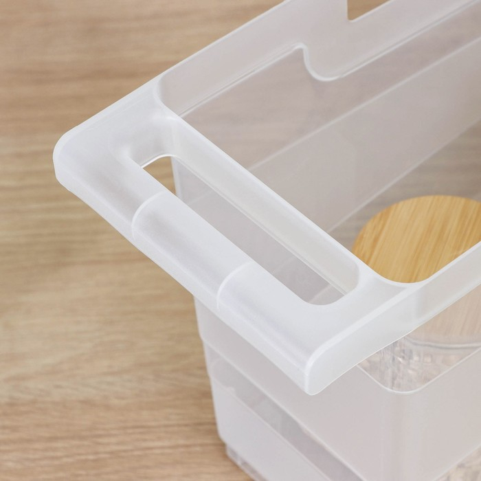 Контейнер хозяйственный с ручкой на колёсиках, 12,5 л, 45&times;16&times;25,5 см, прозрачный