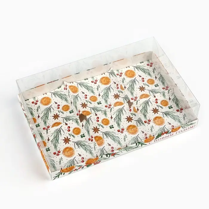 Коробка для муссовых пирожных &laquo;С Новым годом&raquo;, 27 х 17.5 х 6.5 см