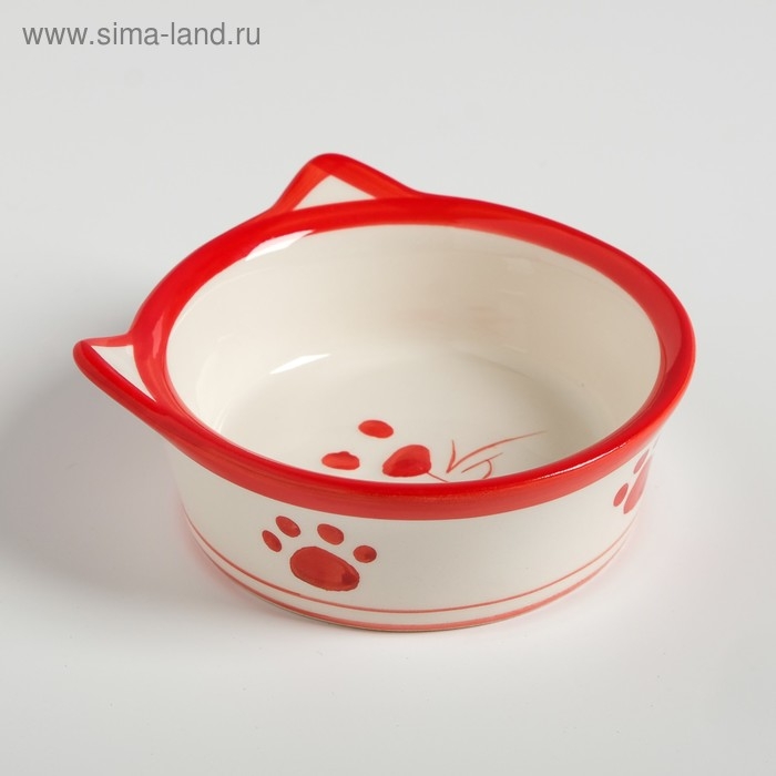 Миска керамическая "Подмигивающий кот" 200 мл белая