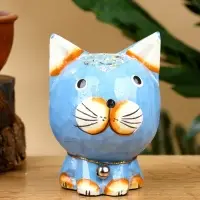 Сувенир "Котик" дерево 8х7х10 см, цв. синий
