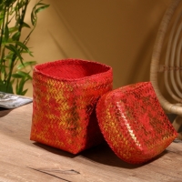 Корзинка плетеная "Голден" 16х16х23 см, розовый Корзинка плетеная "Голден" 16х16х23 см, розовый