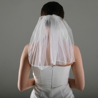 Вуаль ( фата ) "Цветочная", белая, 40 см, полиэстер