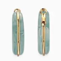 Серьги-кольца акрил "Тренд", цвет голубой в золоте