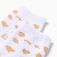 Носки махровые женские, цвет белый/леопард, р-р 23-24