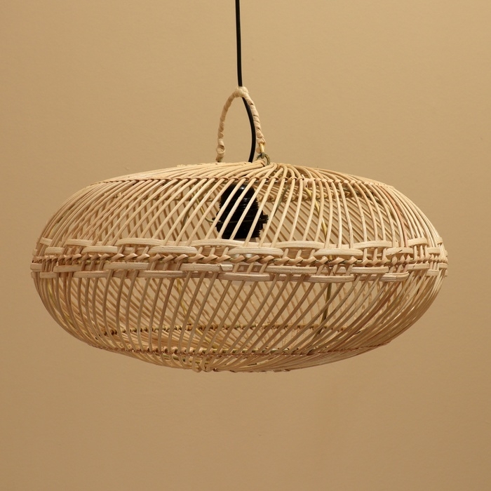 Светильник потолочный из ротанга "Ваю" 1х120Вт, Е27, 40х40х20 см