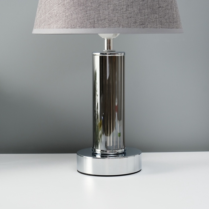 Лампа настольная "Арабеска" 1х40Вт Е27 хром/серый 22х22х36см