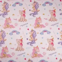Бумага упаковочная глянцевая двухсторонняя &laquo;Единорожки&raquo;, 70 х 100 см