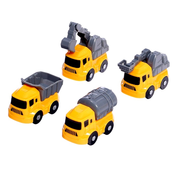 Интерактивный набор-парковка &laquo;Приключения на стройке&raquo;, 4 машинки в наборе, подвижные элементы, аксессуары