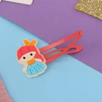 Невидимка для волос "Адель" (набор 2 шт) крошка, 5,5 см, красный