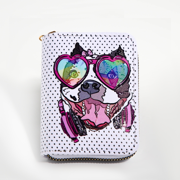 Кошелёк на молнии "Выбражулька", цвет белый