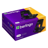 Дырокол металлический 40 листов, Berlingo, с линейкой, чёрный Дырокол металлический 40 листов, Berlingo, с линейкой, чёрный