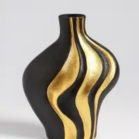 Ваза настольная керамика "Оделис" 19,5х15 см, чёрный