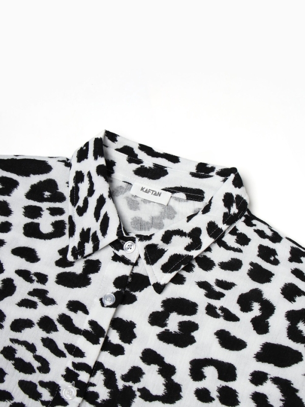 Комплект женский (рубашка, шорты) KAFTAN "Муслин: leopard" р. 48-50
