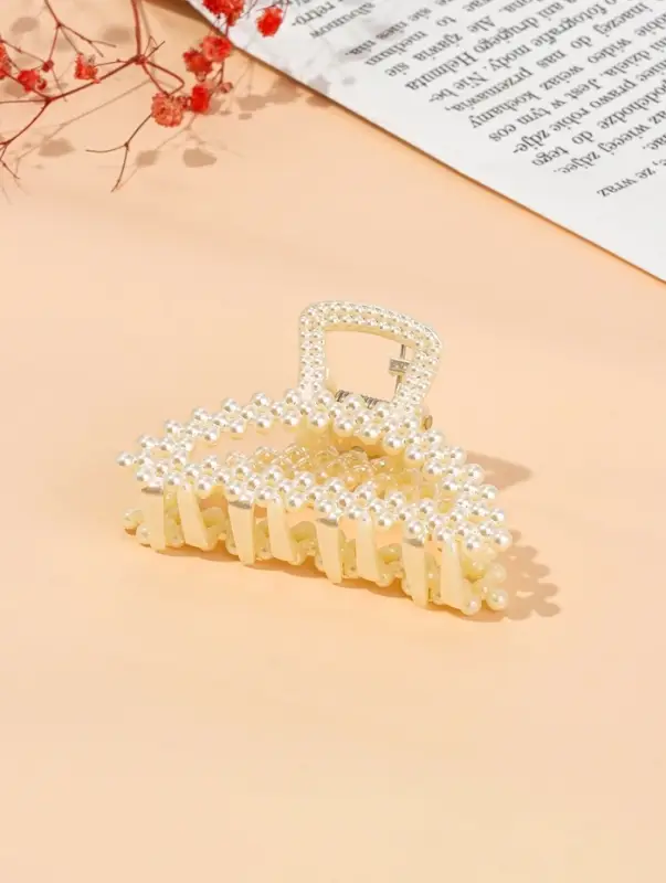 Краб для волос "Лиллиан" дуга, 7,5 см, белый