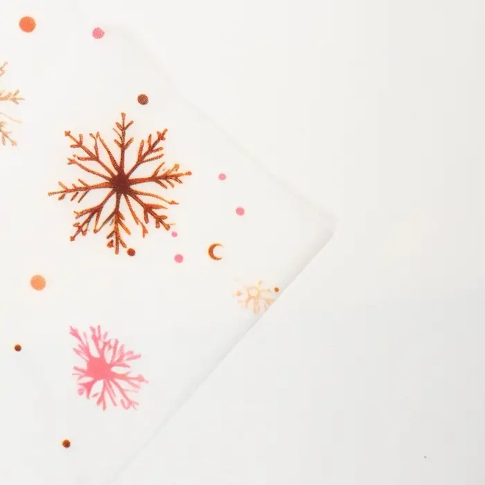 Бумага упаковочная тишью, новогодняя упаковка &laquo;Снежинки на белом&raquo;, 50&times;66 см