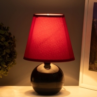 Лампа настольная "Шар черный" цв. бордовый 25 см, Е14  220V 15х15х24,5 см RISALUX