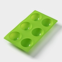 Форма для выпечки Доляна &laquo;Фигуры. Полусфера&raquo;, силикон, 27&times;18&times;3,5 см, 6 ячеек (7&times;7&times;3,5 см), цвет МИКС