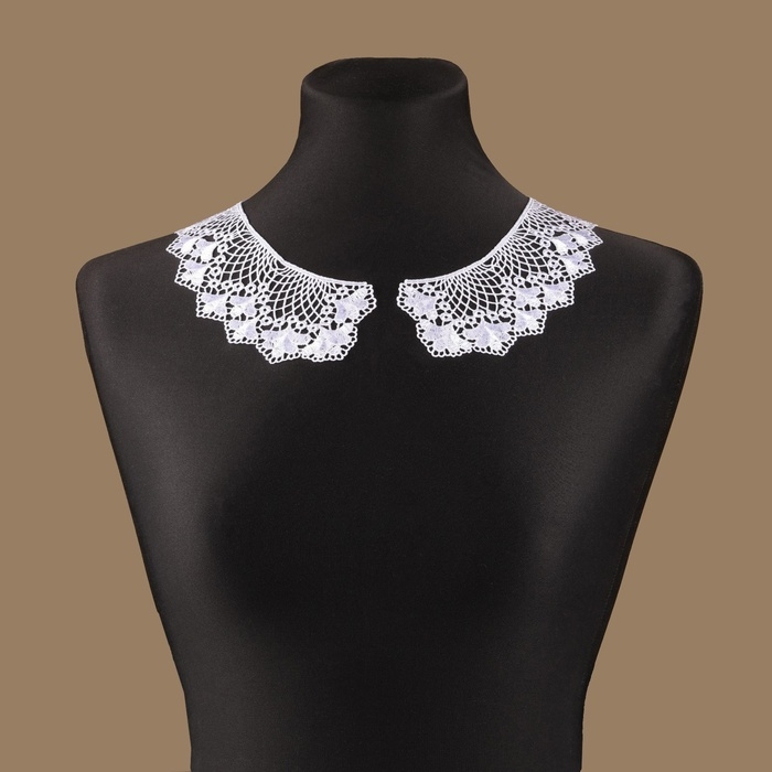 Воротник пришивной, гипюровый, 21 &times; 6,5 см, цвет белый