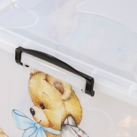 Контейнер для хранения на колёсиках &laquo;Мишка и котёнок&raquo;, 50 л, 60&times;38&times;31 см, прозрачный