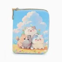 Кошелек дет 07-01-01 Июнь2545 кот, 8,5*2,5*10,5 см, 2 отд+отд/молн, д/карт, голубой