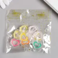 Бусина для рукоделия и плетения &laquo;Арт Узор. Сердечко с цветной обводкой&raquo;, акрил, 2&times;2.2&times;2.2 см, МИКС