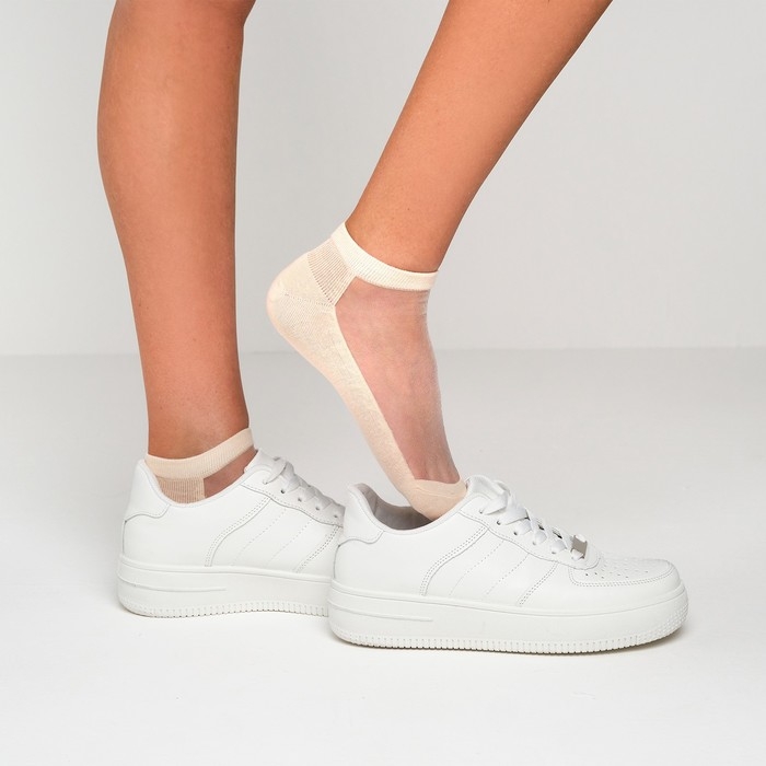 Набор стеклянных носков 3 пары "Француженка", р-р 36-37 (23 см), цвет мята/корал/серый