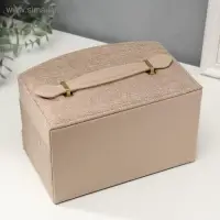 Шкатулка кожзам для украшений "Мокко" комбинированная 13х15х21,5 см
