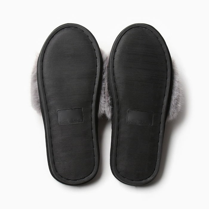 Тапочки женские с открытым носом размер 41-42, цвет серый